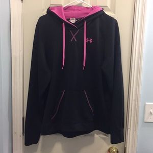 Black and pink Under Armour hoodie